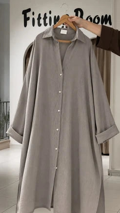 Ch 6109 Dune Drape Tunic Overseized Shirt Cleverclother