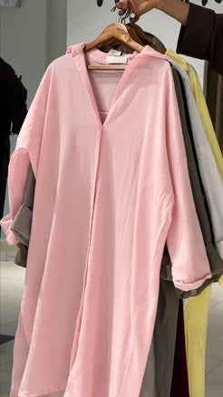 Ch 6109 Dune Drape Tunic Overseized Shirt Cleverclother