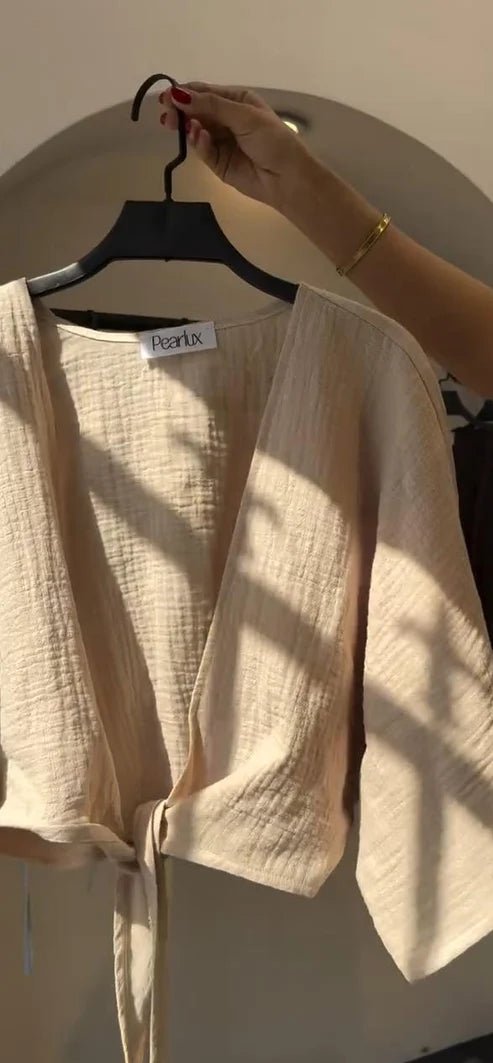 CH 6118 Blush Linen-Style Shirt --  CLEVERCLOTHER
