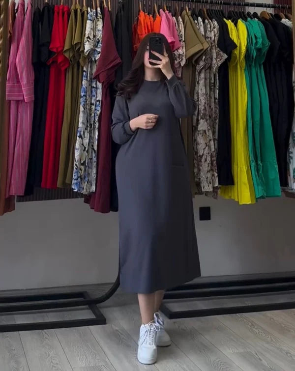 CH 592 - Longline Fleece Top For Winters -Cleverclother