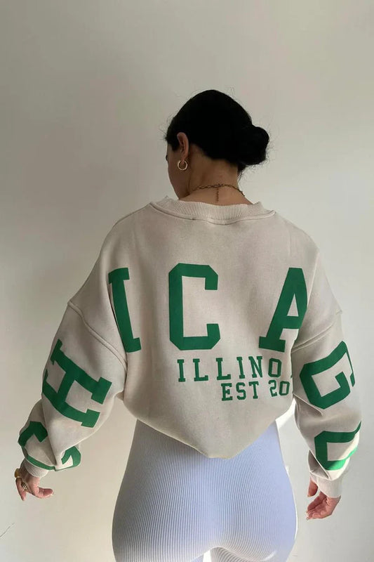 Ch # 501 Chicago Drop Shoulder Winter Fleece SweatShirt