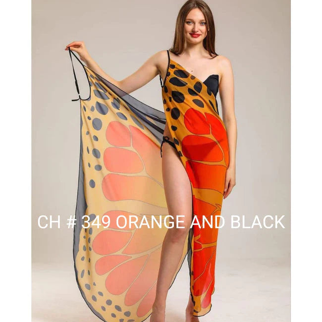 Butterfly Breeze Wrap - Summer Beach Cover Up ch#349