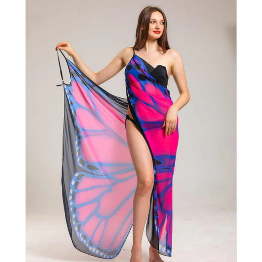 Butterfly Breeze Wrap - Summer Beach Cover Up ch#349