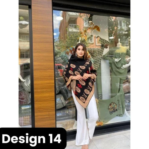 winter free fall fleece poncho