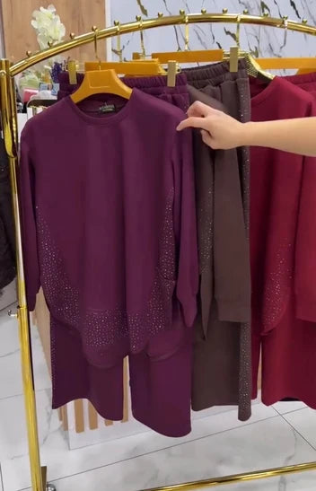 CH 605 Cleverclother Winter Fleece Crystal Stone Sparkle Outfit