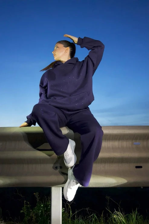 CH 609 -GlitterBlend Fleece Tracksuit -CLEVERCLOTHER