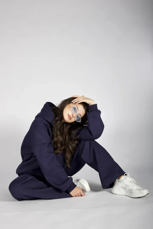 CH 609 -GlitterBlend Fleece Tracksuit -CLEVERCLOTHER