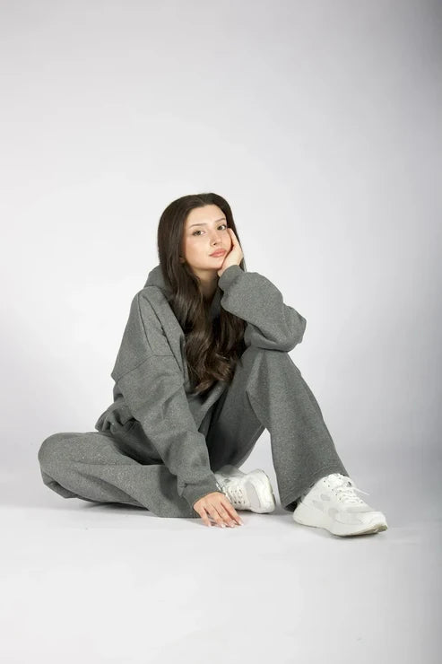 CH 609 -GlitterBlend Fleece Tracksuit -CLEVERCLOTHER
