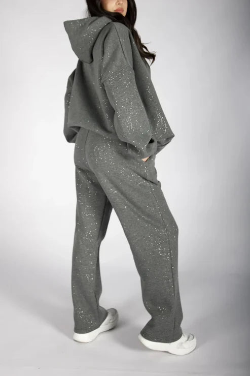 CH 609 -GlitterBlend Fleece Tracksuit -CLEVERCLOTHER
