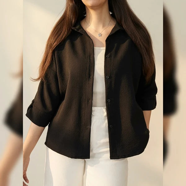 CH - 6099- Relaxed Button-Down Shirt Cleverclother