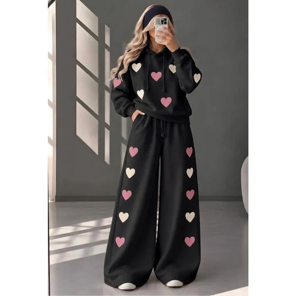 CH - 6131 - Heart Printed Co-ord Set |Cleverclother