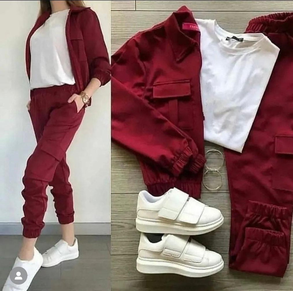 3 Pcs Winter Pocket Style Tracksuit LY-0011