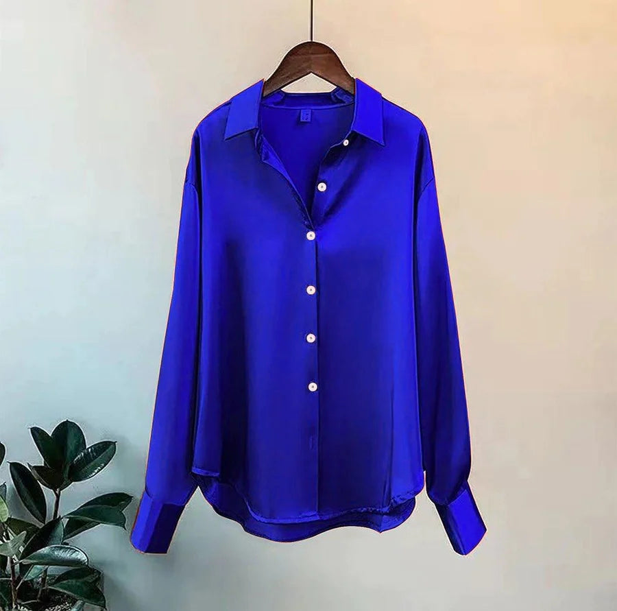 Cc SILK EFFECT FRONT BUTTON FORMAL SHIRT CHK # P51