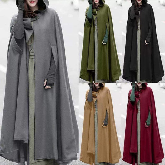 Cc women's stylish long cape cloak hooded Coat Hoodies PonchoWarm Cosplay Outwear Windbreaker CH-330