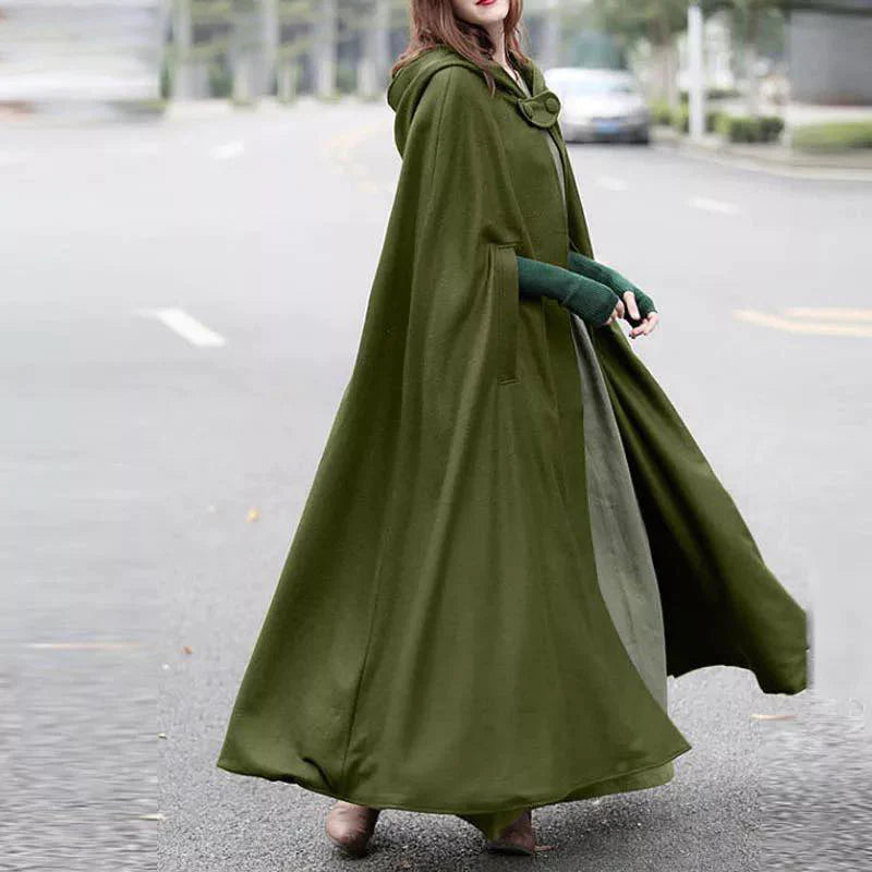 Cc WOMEN STYLISH LONG CAPE CLOAK HOODED COAT AUTUMN HOODIES PONCHO WARM COSPLAY OUTWEAR WINDBREAKER CH # 330